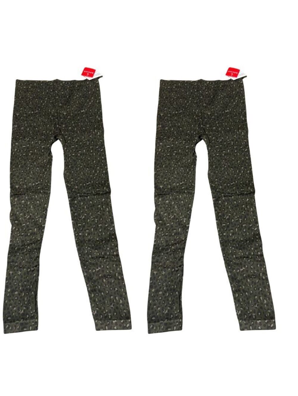 Spanx Look At Me Now Leggings Olive Leopard Medium Seamless 2 Pack NWT